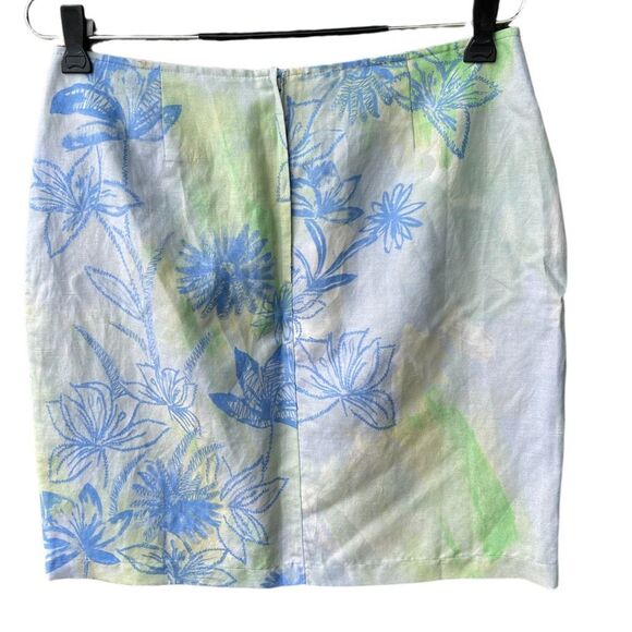 Tsunami size 8 silk linen tropical print skirt. Beach resort cruise ship. - Picture 3 of 8